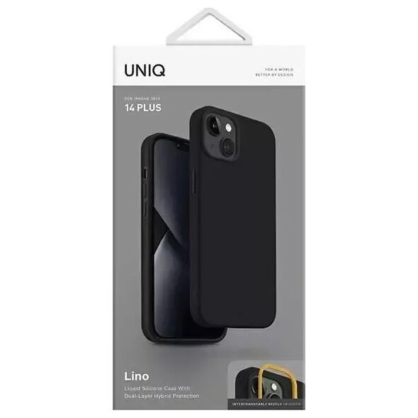 Uniq UNIQ etui Lino iPhone 14 Plus 6,7" czarny/midnight black