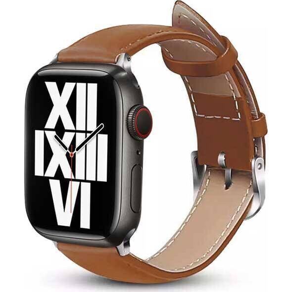 Crong Crong Noble Band - Pasek z naturalnej skóry do Apple Watch 42/44/45/49 mm (Mokka)