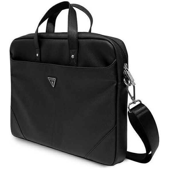 Guess Torba Guess GUCB15PSATLK 16 cali czarny/black Saffiano Hot Stamp Triangle Logo