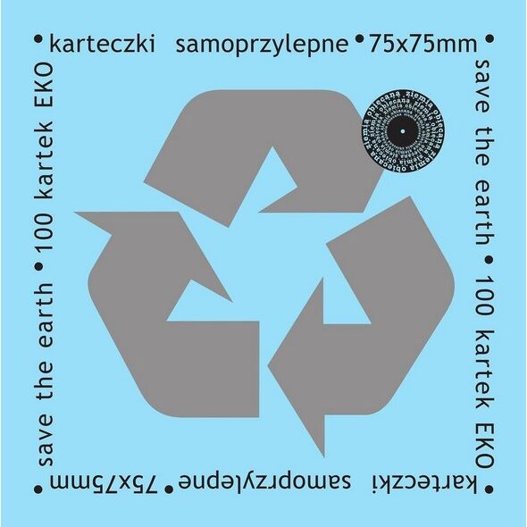 Ziemia Obiecana Karteczki samoprzylepne eko 75x75mm 100K błękitne