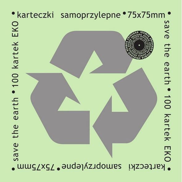 Ziemia Obiecana Karteczki samoprzylepne eko 75x75mm 100K zielone