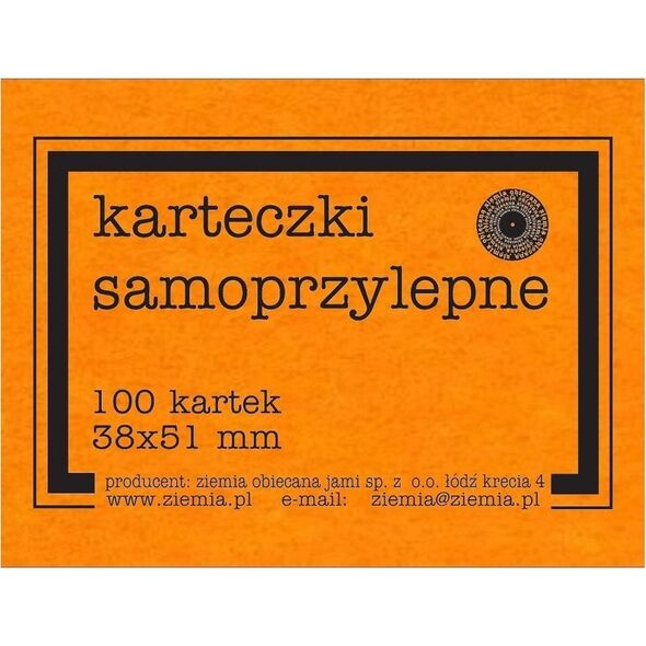 Ziemia Obiecana Karteczki samoprzylepne Fluo 38x51mm 100K pomar.