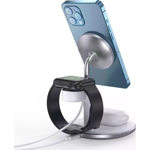 Ładowarka 4kom.pl Ładowarka magnetyczna Choetech 3w1 Stojak biurkowy do MagSafe do Apple iPhone AirPods Pro i Watch Biała
