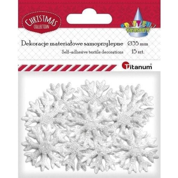 Titanum Dekoracje samoprzylepne płatki białe śniegu 15szt