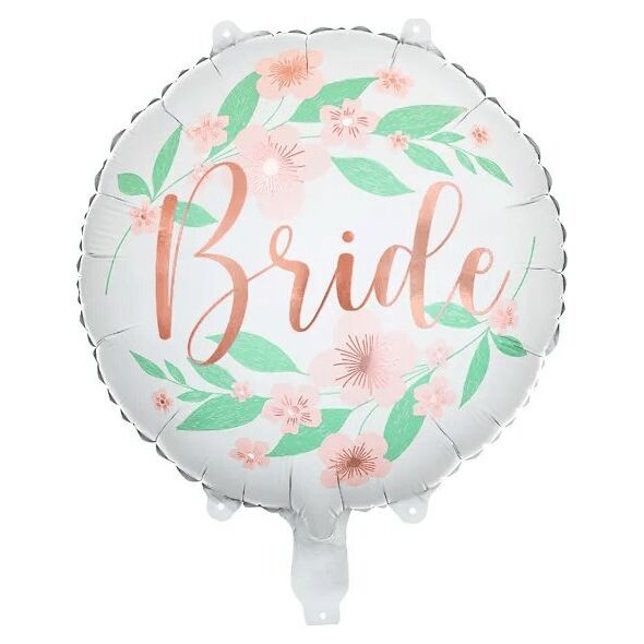 PartyDeco Balon foliowy okrągły bride w kwiaty ślub wesele