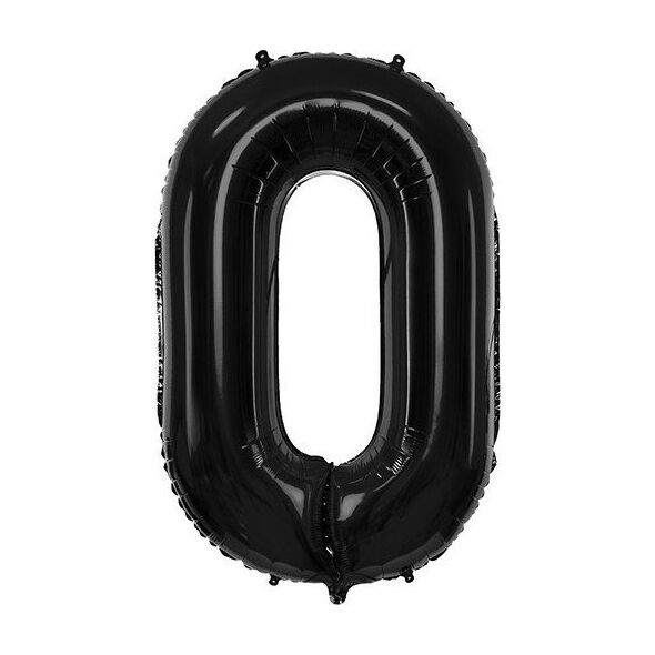 PartyDeco Balon foliowy cyfra 0 duża czarna urodzinowa 34''