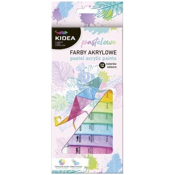 Derform FARBY AKRYL 12KOL 12ML PASTEL W TUB DERF KIDEA