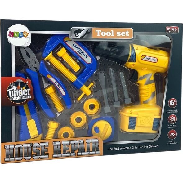LeanToys Zestaw Dla Majsterkowicza Wiertarka Na Baterie
