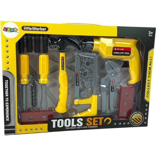 LeanToys Zestaw Majsterkowicza Wiertarka Młotek Śrubokręty