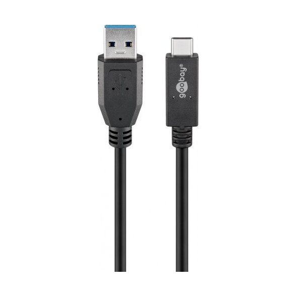 Kabel USB Goobay USB-A - USB-C 1 m Czarny (RB41074)