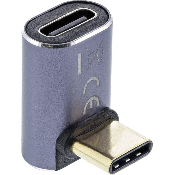 Adapter USB InLine InLine® USB4 Adapter, USB Type-C male/female up/down angled, aluminium, grey