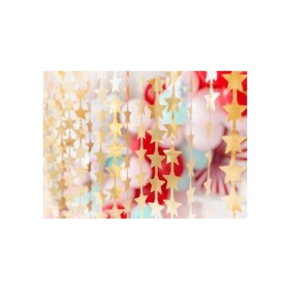 PartyDeco Kurtyna Gwiazdki złota 100x245cm