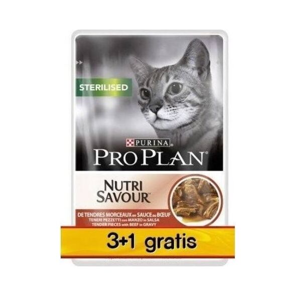 PURINA NESTLE Purina Pro Plan Sterilised Wołowina 85g 3+1