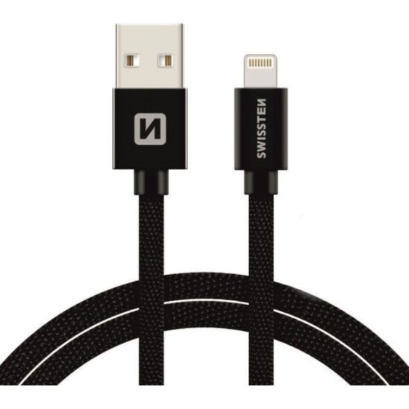 Kabel USB Swissten USB-A - Lightning 3 m Czarny (71527600)