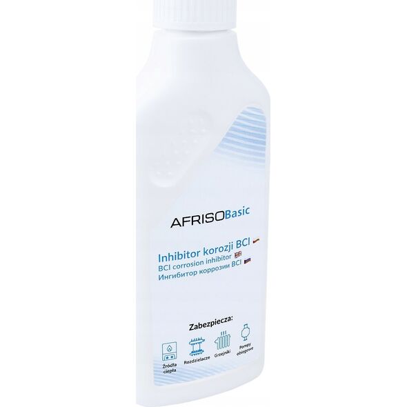 Afriso Inhibitor korozji BCI do instalacji grzewczych 500ml (wydajność 100 l wody lub 120m podłogówki lub 10 grzejników), data ważności 2 lata od daty produkcjiA