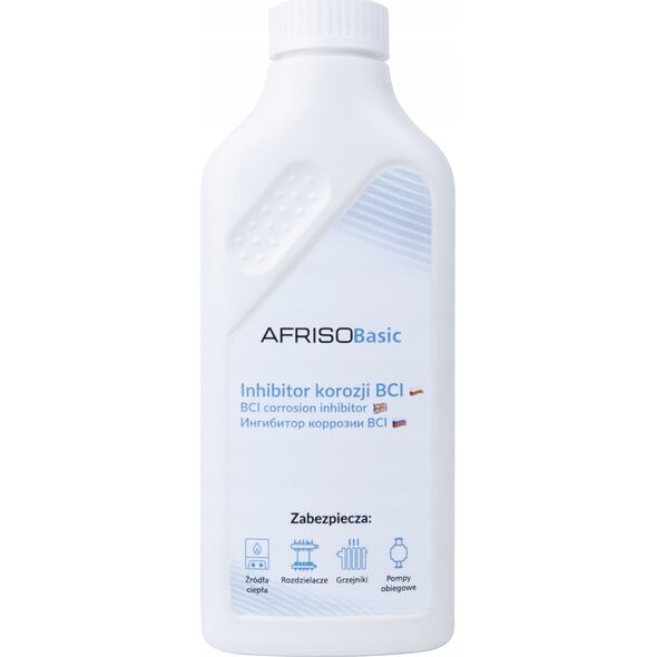 Afriso Inhibitor korozji BCI do instalacji grzewczych 500ml (wydajność 100 l wody lub 120m podłogówki lub 10 grzejników), data ważności 2 lata od daty produkcjiA