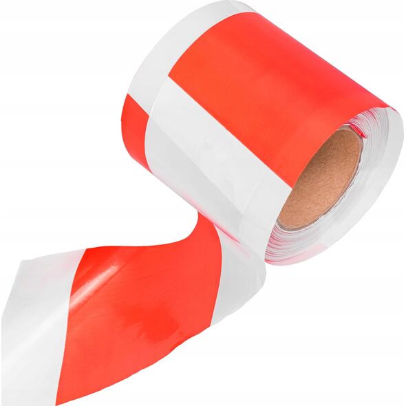 Agam Taśma ostrzegawcza biało-czerwona 8cm x 100m
