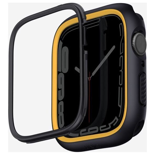 Uniq Etui UNIQ Moduo Apple Watch 4/5/6/7/8/SE 44/45mm czarny-musztardowy/midnight-mustard