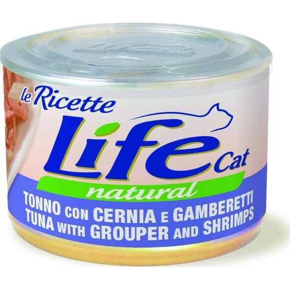 Life Pet Care LIFE CAT pusz.150g TUNA+GROUPER+SHRIMPS LA RICETTE /24