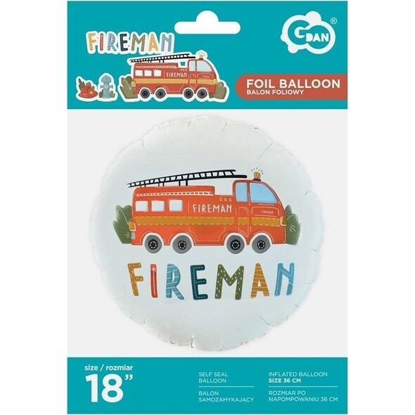GoDan Balon foliowy Fireman okrągły