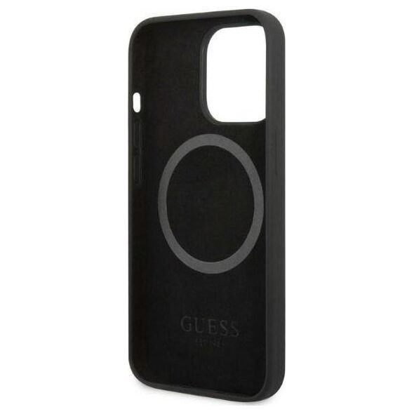 Guess Guess GUHMP13LSPLK iPhone 13 Pro / 13 6,1" czarny/black hard case Silicone Logo Plate MagSafe NoSize