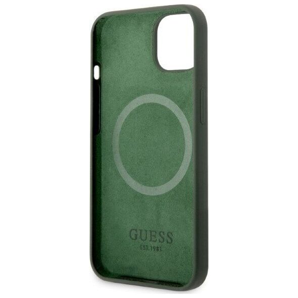 Guess Guess GUHMP13MSBPLA iPhone 13 6,1" zielony/khaki hard case Silicone Logo Plate MagSafe NoSize
