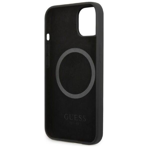 Guess Guess GUHMP13SSPLK iPhone 13 mini 5,4" czarny/black hard case Silicone Logo Plate MagSafe NoSize