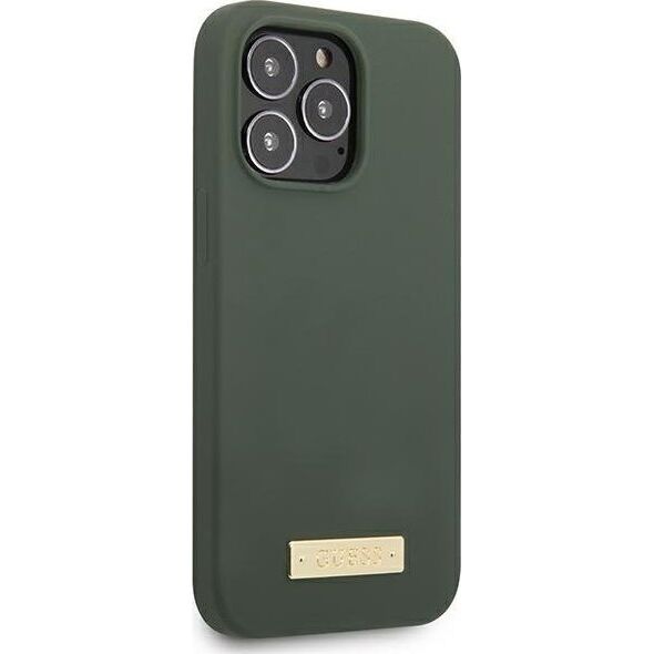 Guess Guess GUHMP13XSPLA iPhone 13 Pro Max 6,7" zielony/khaki hard case Silicone Logo Plate MagSafe NoSize