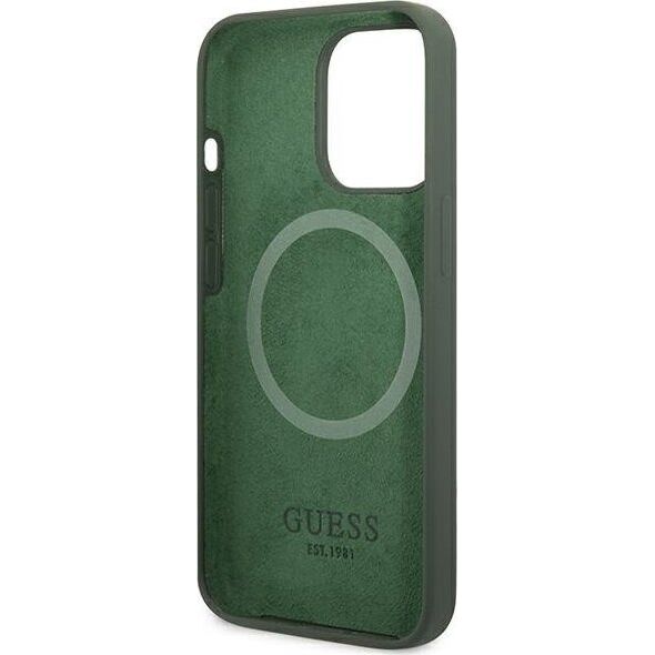 Guess Guess GUHMP13XSPLA iPhone 13 Pro Max 6,7" zielony/khaki hard case Silicone Logo Plate MagSafe NoSize