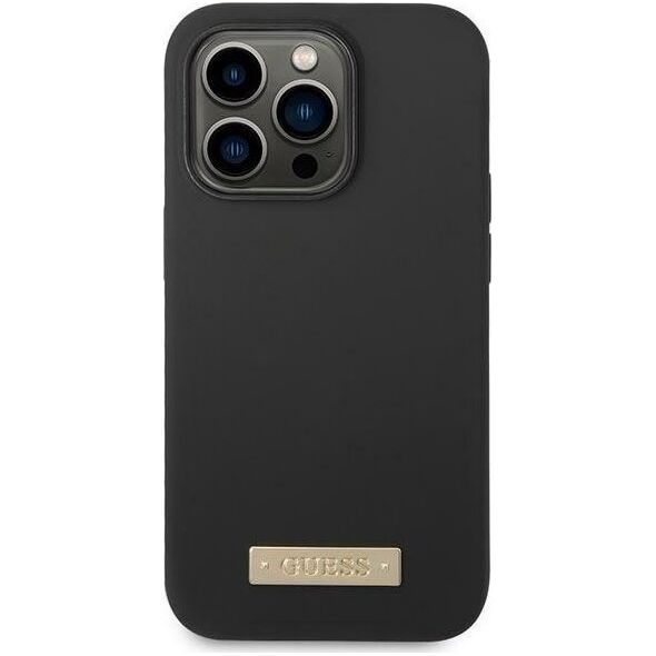 Guess Guess GUHMP14XSBPLK iPhone 14 Pro Max 6,7" czarny/black hard case Silicone Logo Plate MagSafe NoSize