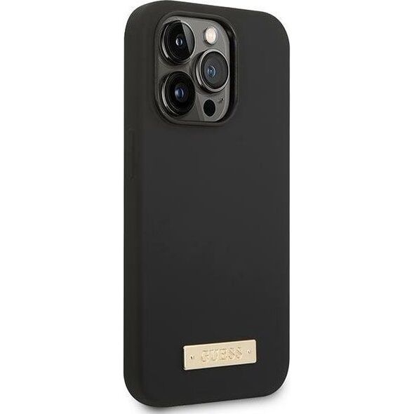 Guess Guess GUHMP14XSBPLK iPhone 14 Pro Max 6,7" czarny/black hard case Silicone Logo Plate MagSafe NoSize