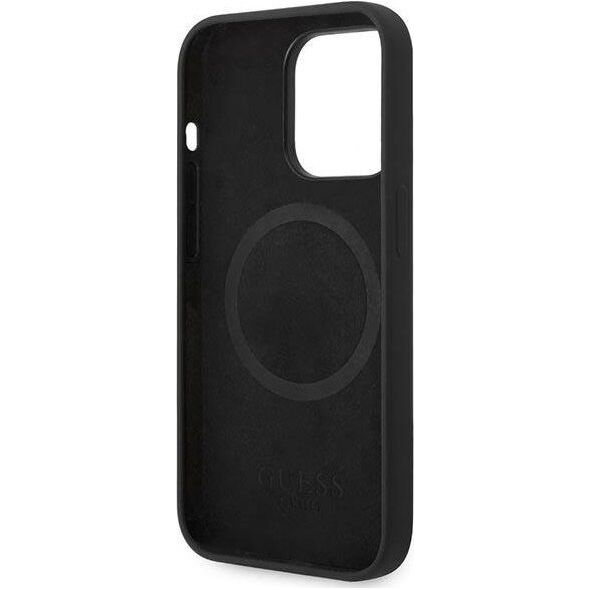 Guess Guess GUHMP14XSBPLK iPhone 14 Pro Max 6,7" czarny/black hard case Silicone Logo Plate MagSafe NoSize
