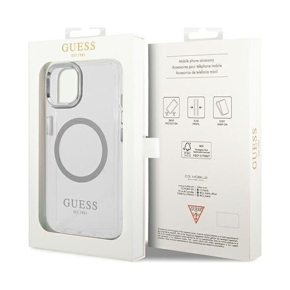 Guess Guess GUHMP14MHTRMS iPhone 14 Plus 6,7" srebrny/silver hard case Metal Outline Magsafe NoSize
