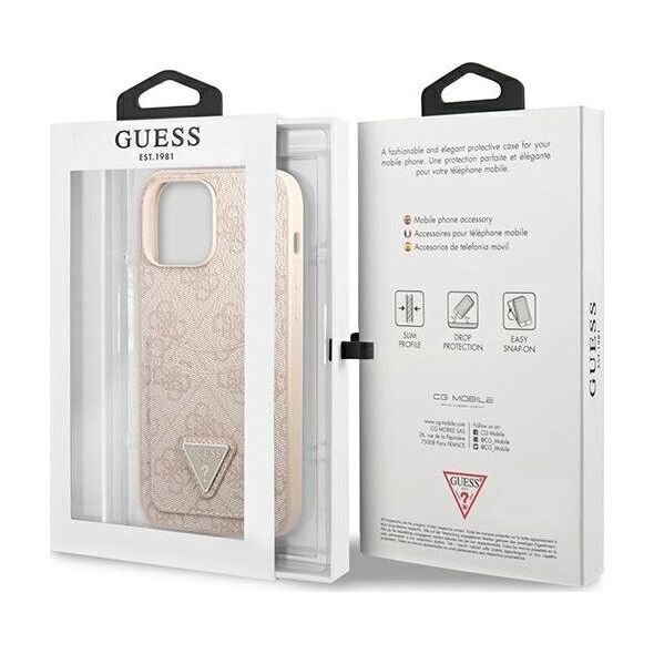 Guess Guess GUHCP13LP4TPP iPhone 13 Pro / 13 6,1" różowy/pink hardcase 4G Triangle Logo Cardslot NoSize