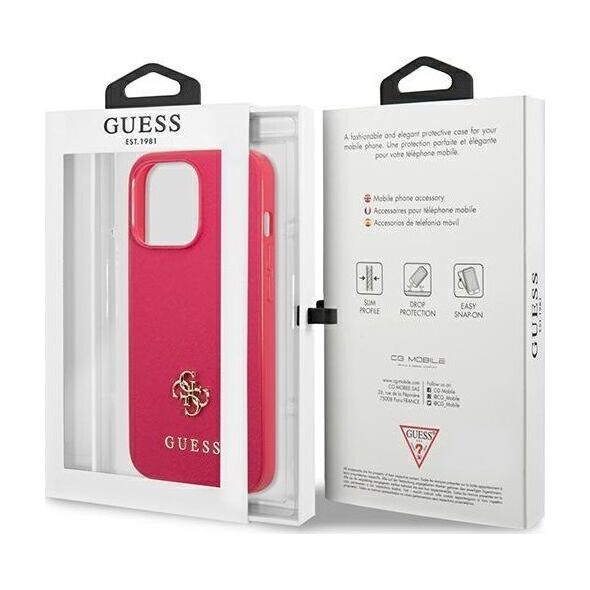 Guess Guess GUHCP13LPS4MF iPhone 13 Pro / 13 6,1" różowy/pink hardcase Saffiano 4G Small Metal Logo NoSize