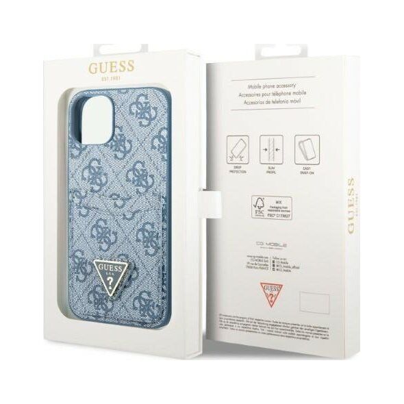 Guess Guess GUHCP13SP4TPB iPhone 13 mini 5,4" niebieski/blue hardcase 4G Triangle Logo Cardslot NoSize