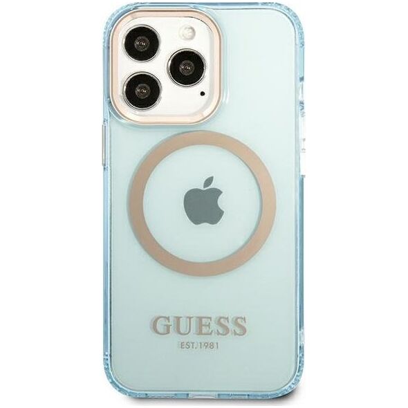 Guess Guess GUHMP13LHTCMB iPhone 13 Pro / 13 6,1" niebieski/blue hard case Gold Outline Translucent MagSafe NoSize