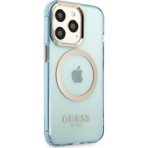 Guess Guess GUHMP13LHTCMB iPhone 13 Pro / 13 6,1" niebieski/blue hard case Gold Outline Translucent MagSafe NoSize