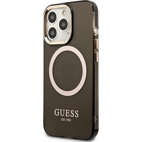 Guess Guess GUHMP13XHTCMK iPhone 13 Pro Max 6,7" czarny/black hard case Gold Outline Translucent MagSafe NoSize