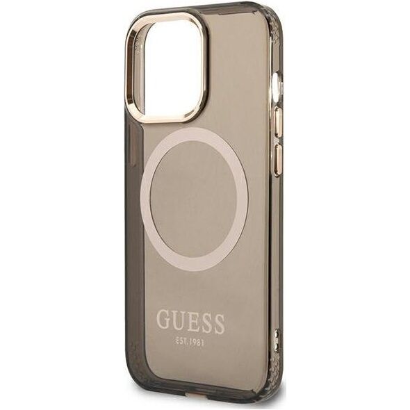 Guess Guess GUHMP13XHTCMK iPhone 13 Pro Max 6,7" czarny/black hard case Gold Outline Translucent MagSafe NoSize