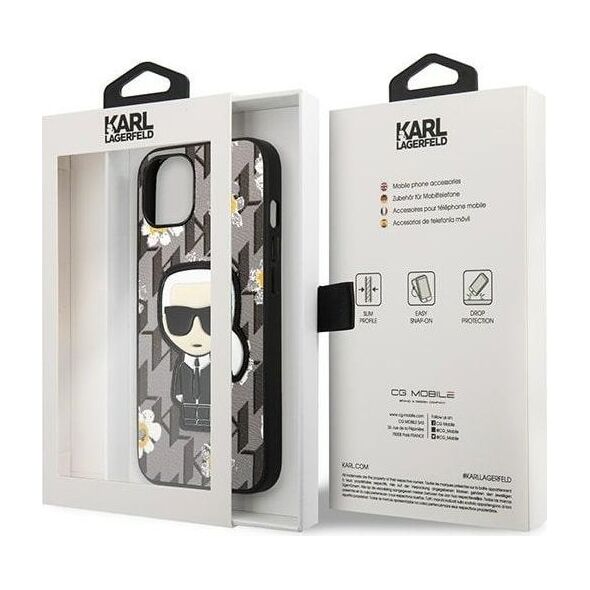 Karl Lagerfeld Karl Lagerfeld KLHCP13SPMNFIK1 iPhone 13 mini 5,4" szary/grey Flower Ikonik Karl NoSize