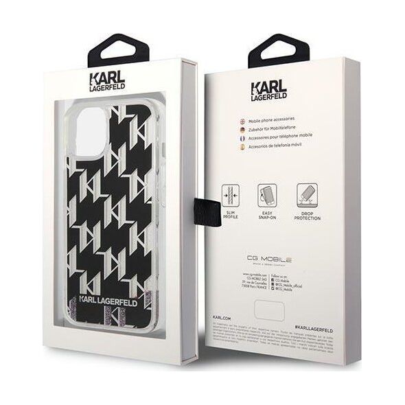 Karl Lagerfeld Karl Lagerfeld KLHCP14SLMNMK iPhone 14 6,1" hardcase czarny/black Liquid Glitter Monogram