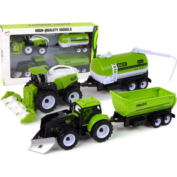 LeanToys Zestaw Pojazdów Farmerskich Traktory Cysterna Naczepa