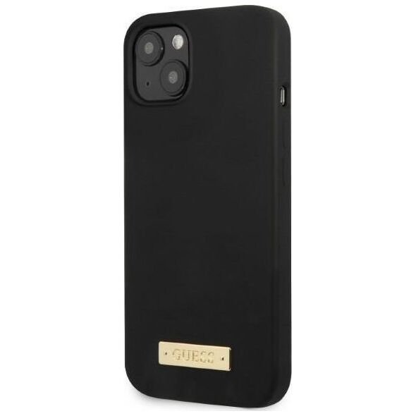 Guess Guess GUHMP13MSPLK iPhone 13 6,1" czarny/black hard case Silicone Logo Plate MagSafe NoSize