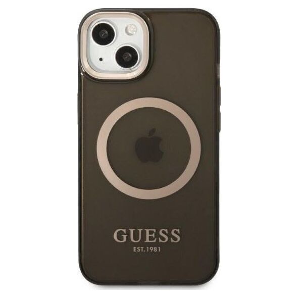 Guess Guess GUHMP13MHTCMK iPhone 13 6,1" czarny/black hard case Gold Outline Translucent MagSafe NoSize