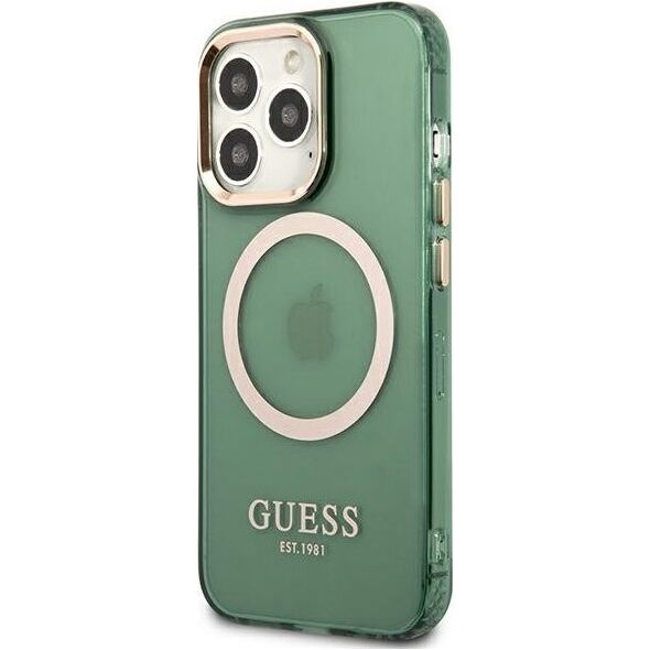 Guess Guess GUHMP13LHTCMA iPhone 13 Pro / 13 6,1" zielony/khaki hard case Gold Outline Translucent MagSafe NoSize