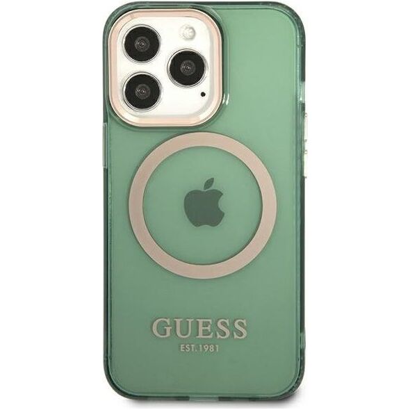 Guess Guess GUHMP13LHTCMA iPhone 13 Pro / 13 6,1" zielony/khaki hard case Gold Outline Translucent MagSafe NoSize