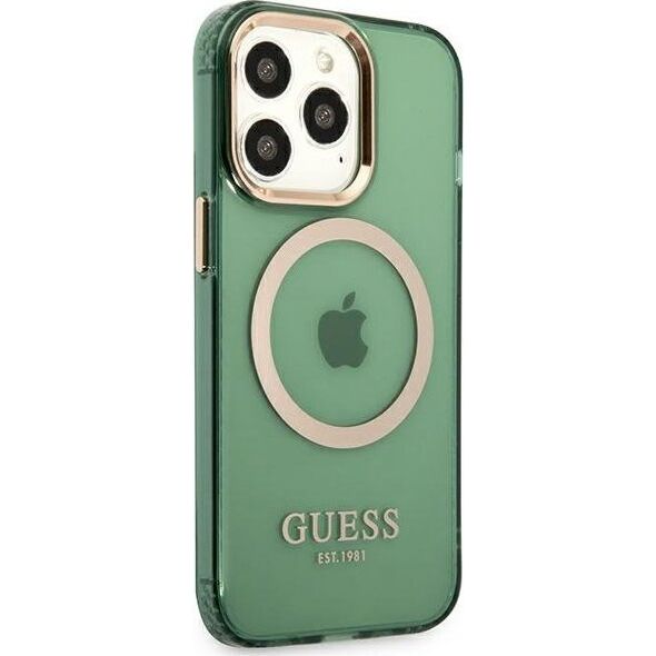 Guess Guess GUHMP13LHTCMA iPhone 13 Pro / 13 6,1" zielony/khaki hard case Gold Outline Translucent MagSafe NoSize