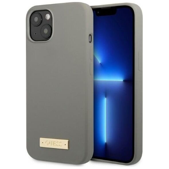 Guess Guess GUHMP13SSPLG iPhone 13 mini 5,4" szary/grey hard case Silicone Logo Plate MagSafe NoSize