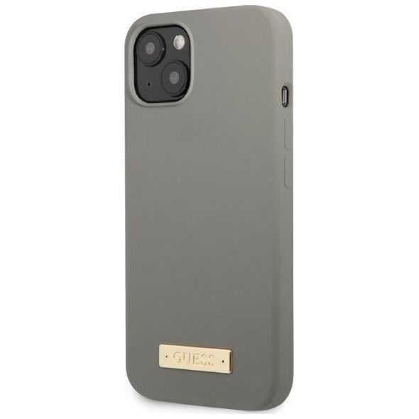 Guess Guess GUHMP13SSPLG iPhone 13 mini 5,4" szary/grey hard case Silicone Logo Plate MagSafe NoSize